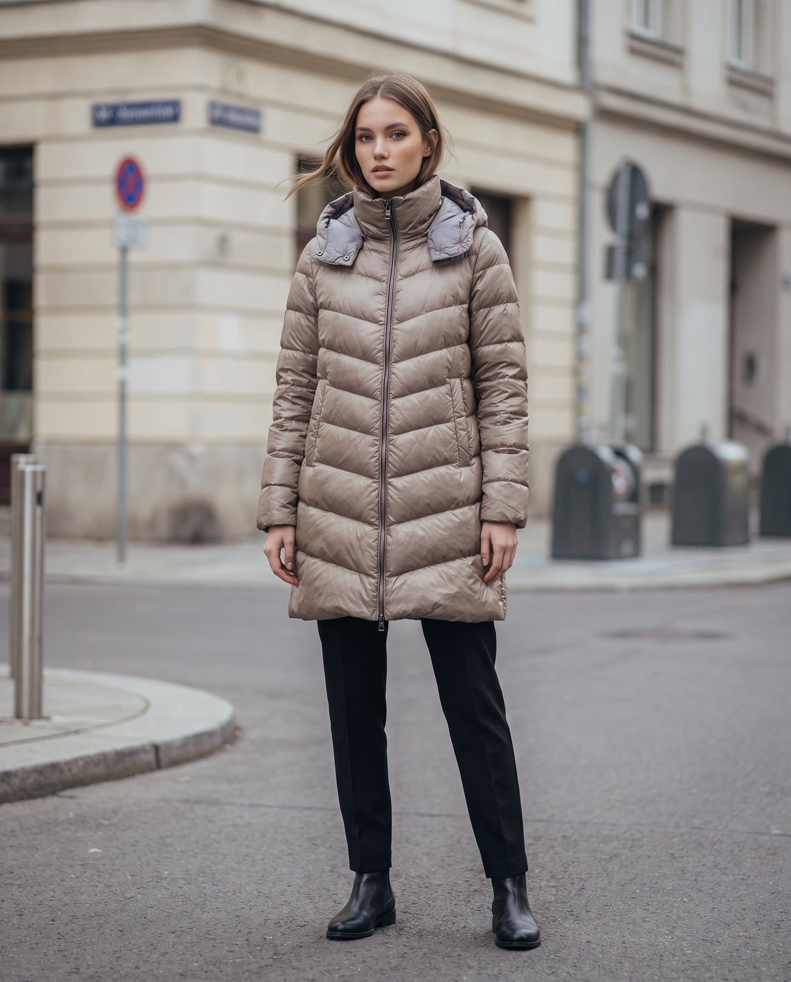 Taylor, Beige, Piumino con pettorina
