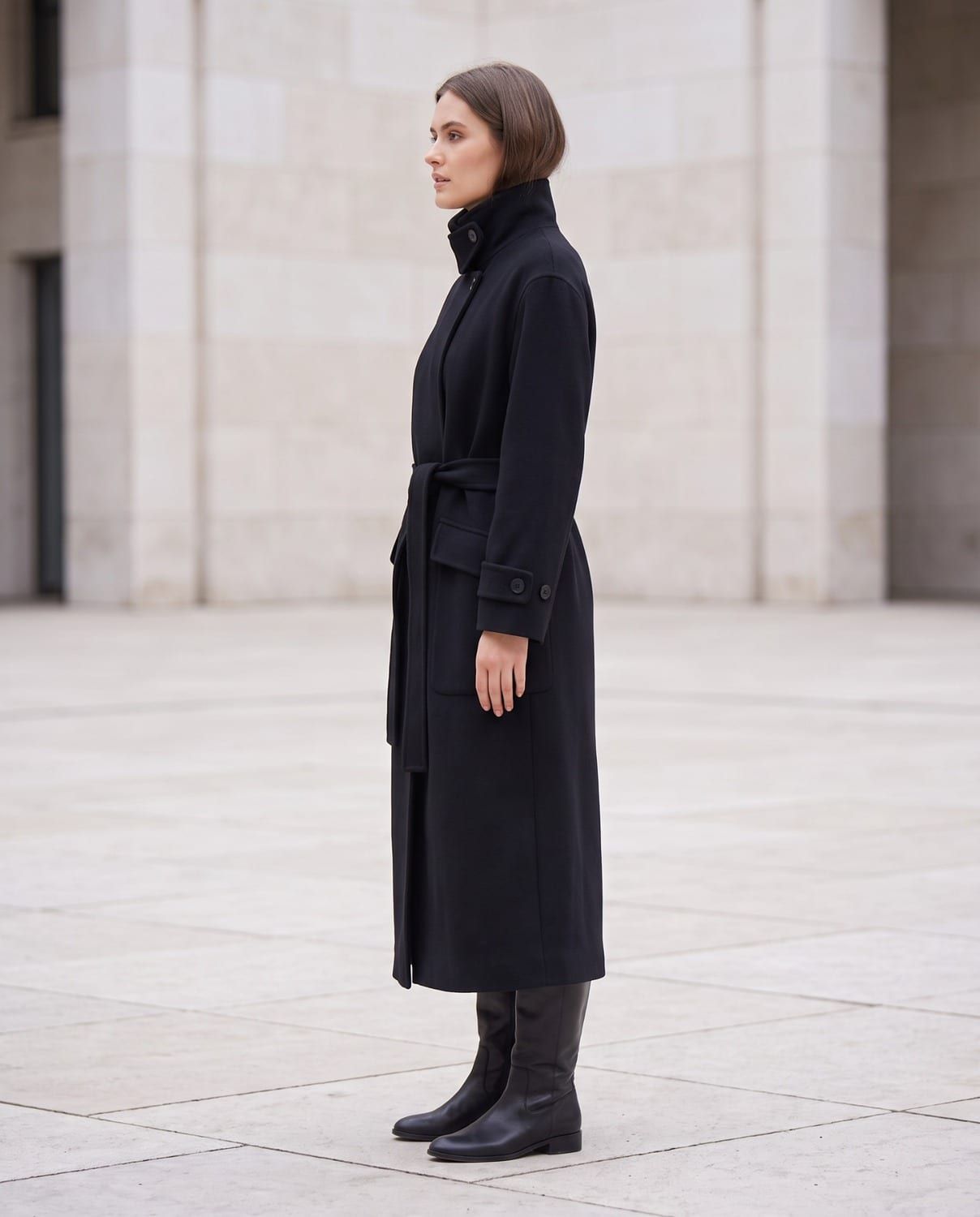 Grace, Nero, maxi cappotto lana e cachemire